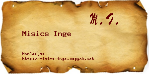 Misics Inge névjegykártya